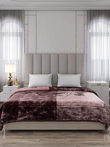Image of Monte Carlo Double Bed Heavy Winter Blanket Moon Valley 2 Ply Box Pack 870 GSM | 4.5 KG, (240x220 CM), Rust