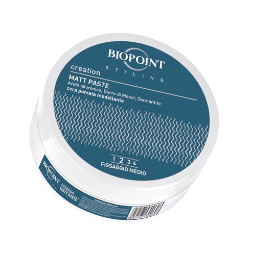 Biopoint Styling - Matt Paste, Cera Opaca Capelli Modellante a Fissaggio Medio, Azione Idratante e Rinforzante, 100 ml