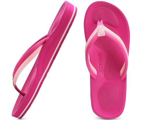 Image of COFACE Flip Flops For Women with Arch Support Comfortable Yoga Mat Orthopedic Sandals Lightweight Womens Flip-Flop