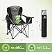 LET'S CAMP Folding Camping Chair Oversized Heavy Duty Padded Outdoor Chair with Cup Holder Storage and Cooler Bag, 450 LBS Weight Capacity, Thicken 600D Oxford,2 Pack