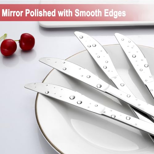 Pleafind 36-Pcs Dinner Knives, 9.1 Inch Stainless Steel Dinner Knife, Sturdy Butter Spreader Knife, Silverware Cutlery Table Knives for Home, Restaurant, Kitchen, Mirror Polished and Dishwasher Safe - Thumbnail 3