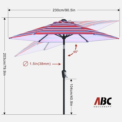 Image of ABCCANOPY 7.5FT Patio Umbrella Outdoor 6 RibsTable Umbrella
