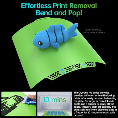 Image of BIQU CryoGrip Pro Glacier Green Compatible with Bambu-Lab P1S /P1P /P2S /X2D /X1C /X1E /A1 3D Printers 257x257MM Panda Build Plate Double Sided Upgrade Removable Surface Platform