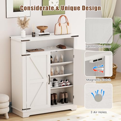 6tiershoecabinetwithdoorsentrywayshoerackshoestoragecabinetwithadjustableshelvesantitipfittingfarmhouseshoecabinetstorageforentrywaylivingroomcloset Urban Country Home Decor 6 tier shoe cabinet with doors entryway shoe rack shoe storage cabinet with adjustable shelves anti tip fitting farmhouse shoe cabinet storage for entryway living room closet urban country home decor