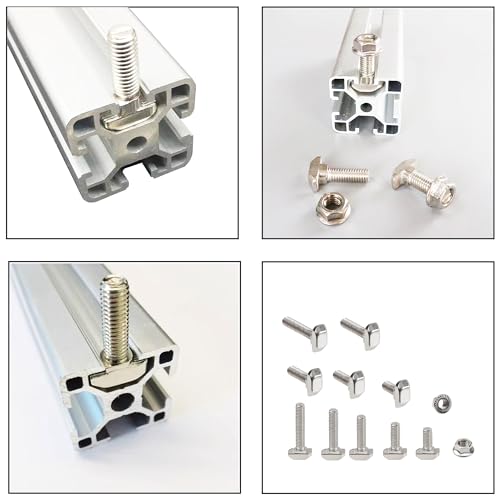 Rrina WD268(8X60) 10 Sets M8X60 304 Stainless Steel Hammer Head T-Slot Drop-In Stud Sliding Bolt Screw Flange Nut thumb #4