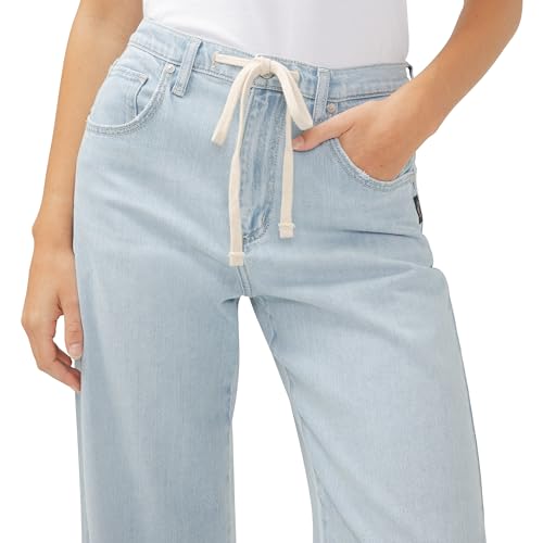 Silver Jeans Co. Women's Be Easy Straight Leg Drawstring Jeans4