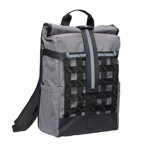 Chrome Industries Barrage 18L Castlerock Twill Roll-Top Backpack – Water Resistant Bag for Work, School, Travel – Features Cargo Net & Laptop Pocket