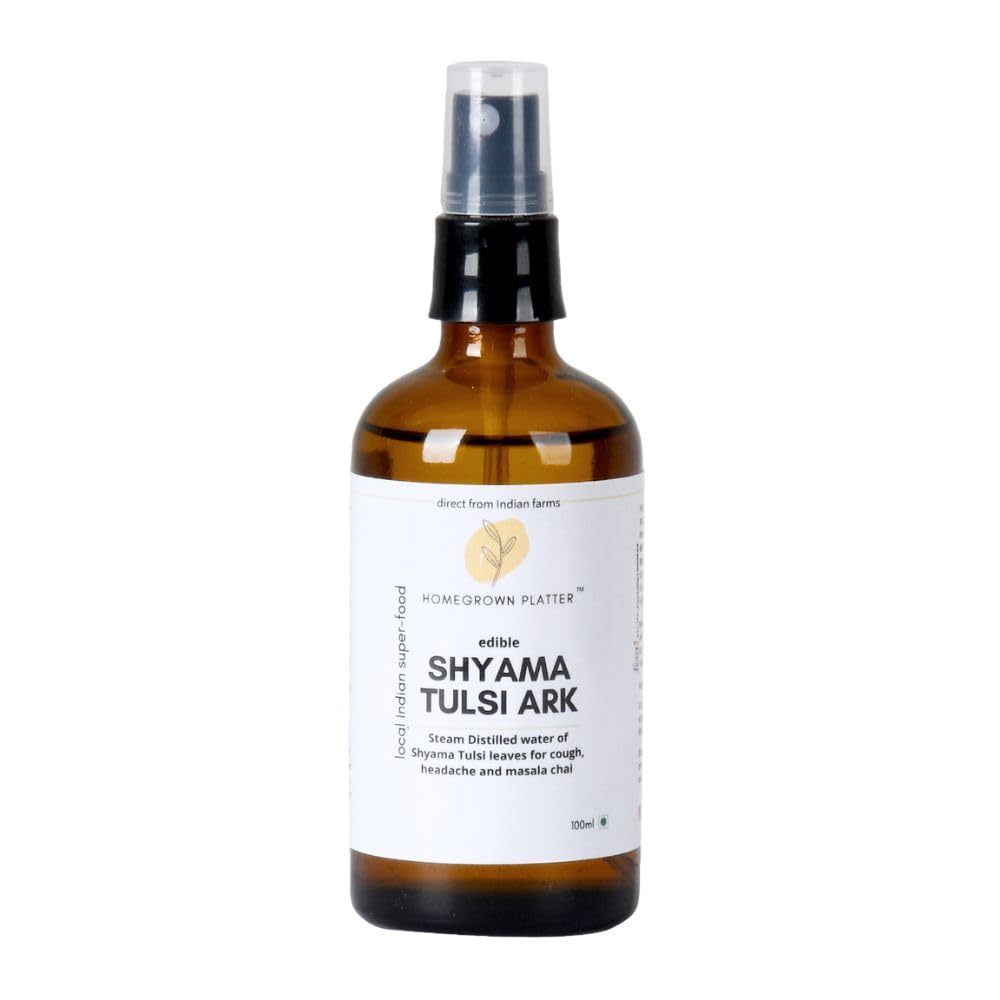 Homegrown Platter Edible Shyama Tulsi Ark - 100ml | Steam Distilled | Basil Hydrosol | For Headaches, Cough and Congestion | Tulsi Water | Antioxidant-rich hydration (B0CVQBDXQQ) Amazon Price History, Amazon Price Tracker