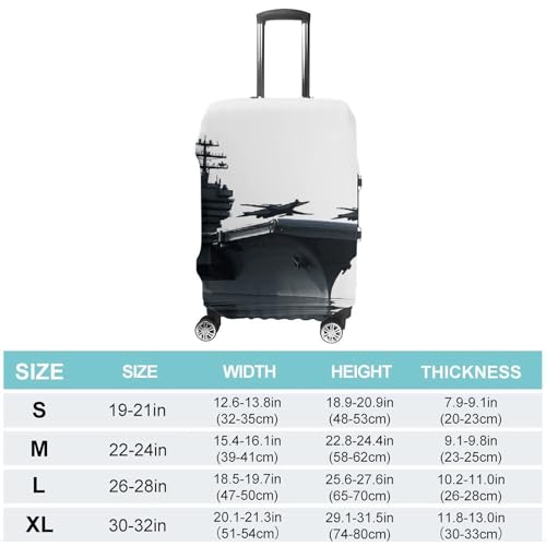 Aircraft Carrier Printed Luggage Cover Protector, Fits 18-32 Inch Luggage2