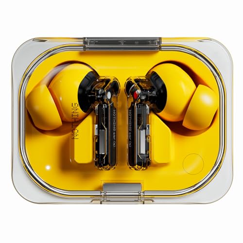 Nothing Ear (a) Hybrid Active Noise Cancellation Wireless Earbuds, LDAC Hi-Res Sound, 6 Mics for Clear Calls, 42.5H Playtime Waterproof Ear Buds, Dual Connect, Bluetooth 5.3 Headphones, Yolk