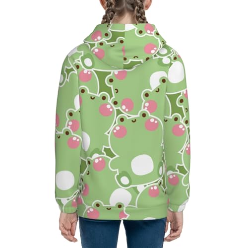 Cute Frog2 Kids Pullover Hoodies Boys Sweatshirts Girls Athletic Clothes with Pocket4