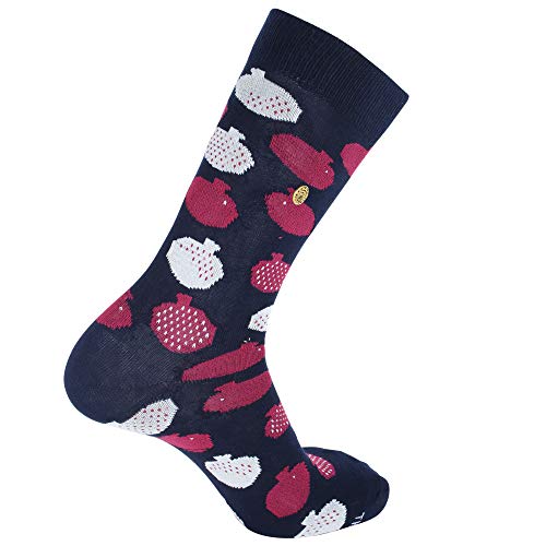 The Moja Club Men's Pomegranate Design Socks (Multicolour Free Size 7-12)