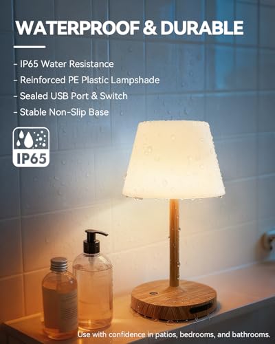 Image of SAIWEYA Outdoor Waterproof Shower Lamp, 5200mAh Rechargeable Bathroom Lamp