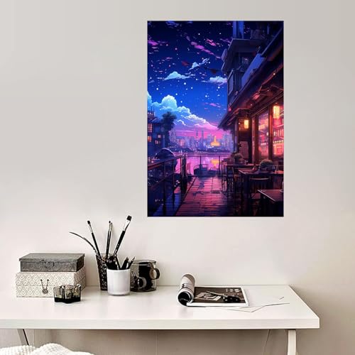 Tableau décoration murale salon paysage urbain moderne 40x60cm