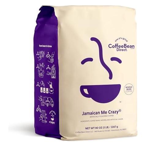 Coffee Bean Direct Jamaican Me Crazy Flavored, Whole Bean Coffee, 5-Pound Bag Cover