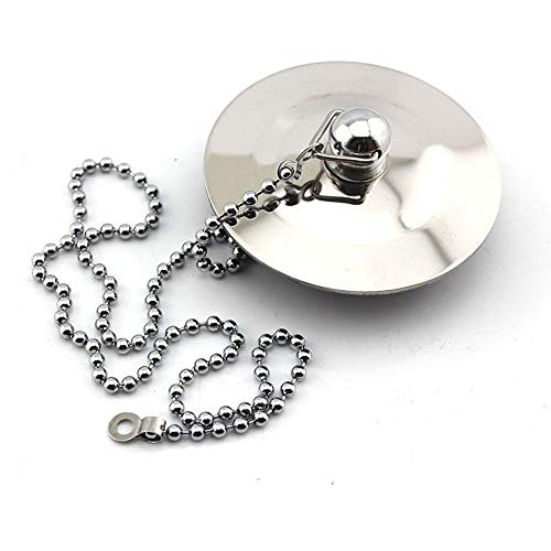Preisvergleich Produktbild Ogquaton Badewannenstöpsel aus Edelstahl, praktisch, mit Kugelkette, 1 Stück