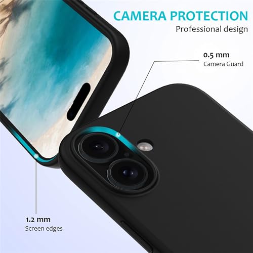 Image of ArmourPro Silicone Back Case for iPhone 16, Soft-Touch Case | Black