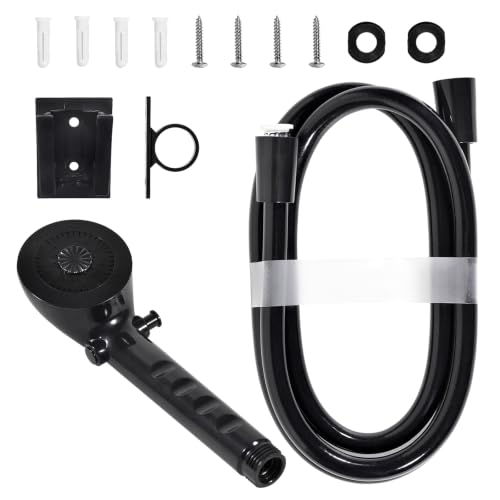Image of Eagles RV Shower Head with Hose - Black,5Ft Hose Non-Metallic Outdoor RV Shower Kits Replacement with Pause Function for RVs, Fifth Wheels, Motor Homes, Travel Trailers, Campers, Boats