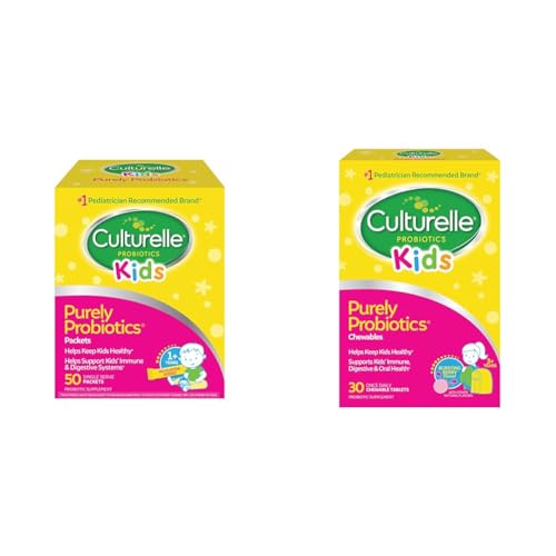 Culturelle Kids Purely Probiotics Packets Daily Supplement & Kids Chewable Daily Probiotic for Kids