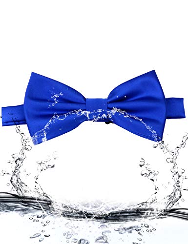 Image of GUSLESON Men's 3-pc Solid Color Bow Tie Gift Set - Double‑Fold Pre-Tied Bow Tie, Pocket Square, Cufflinks - Wedding Formal Party
