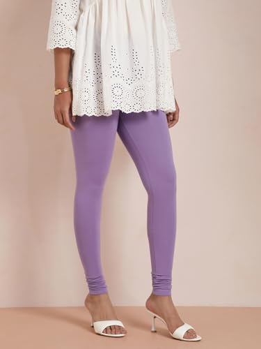 Image of TWIN BIRDS Tailored Cut and Classic Fit Super Stretchable Elastane Fabric Churidar Leggings for Women