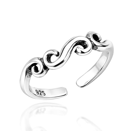 AeraVida Swirling Infinity Symbol Inspired .925 Sterling Silver Toe or Pinky Ring for Inspirational and Trendy Summertime Fashion Accessories