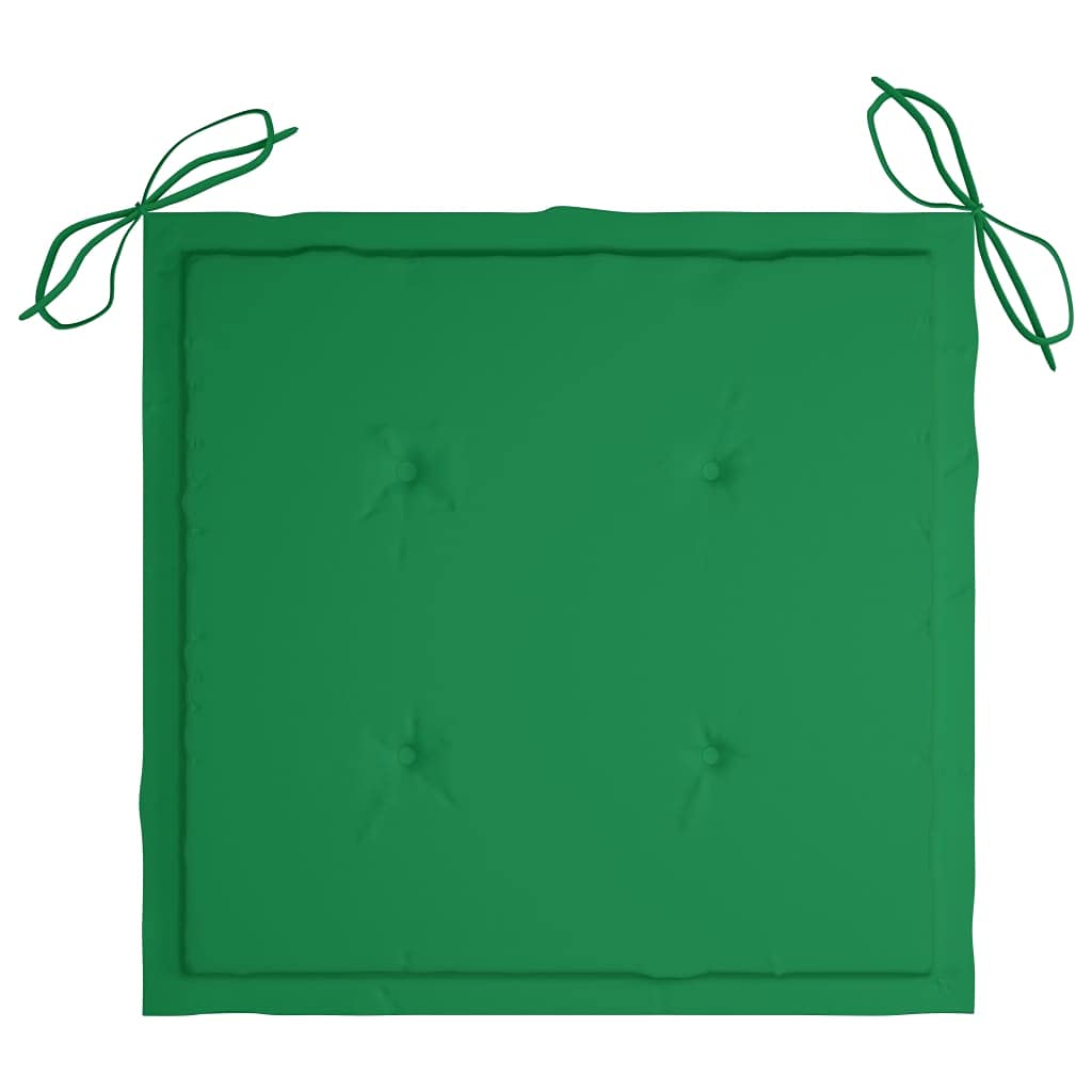 8 sedie da giardino in legno massello di teak con cuscino verde, resistenti alle intemperie, per terrazze e giardini, set di mobili da giardino in teak con cuscini imbottiti