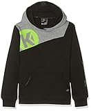 Kempa Kinder Caution Hoody, schwarz/Light grau melang, 128