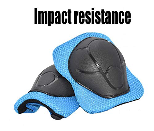 Yx-outdoor Kids Protective Gear Helmet Set,for Ice Skating, Roller Skating, Skateboarding, Cycling,Seven Piece Set,Knee Elbow Wrist Protective pad Set,with Helmet,Orange,XS - Thumbnail 2