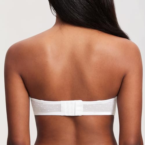 Image of DOBREVA Women's Mesh Strapless Bra Sheer Unlined See Through Underwire Bras Plus Size