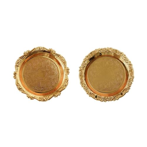 Bloepum Vintage Jewelry Tray Round Storage Rack Tray with Lace Lace Tray