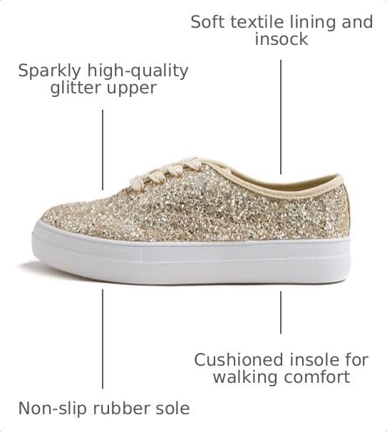 Image of FEVERSOLE Women's Fashion Dress Sneakers Party Bling Casual Flats Embellished Shoes