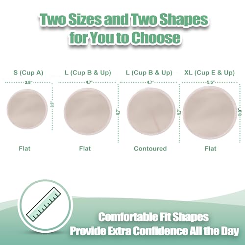 Image of wegreeco Nursing Breast Pads (14 Pack) + Laundry Bag & Travel Storage Bag, 4.7 inch - Washable & Reusable Breastfeeding Nursing Pads (Rose Gold, Large, Plain Shape)
