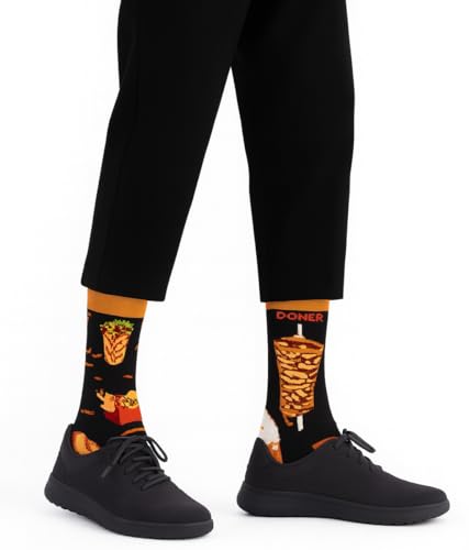 TODO Lustige Döner Kebab Socken Herren und Damen, Socken mit Döner Motiv 39-42