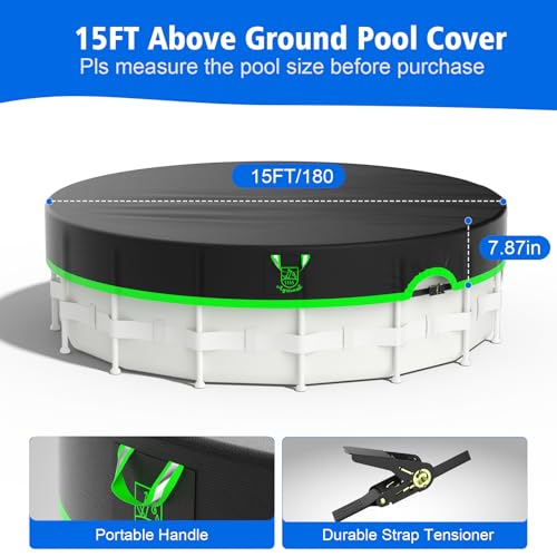 Cobertor para piscina redonda 15 pies resistente y protector miniatura 2