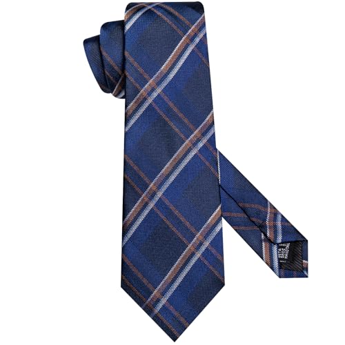 Image of Hi-Tie Men's Silk Ties Formal Woven Classic Necktie Pocket Square Cufflinks Lapel Pin Set Wedding Business