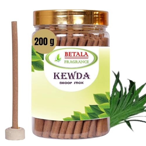 Image of Betala Fragrance Kewda Dhoop Sticks For Pooja, 200 gm Dhup Batti Pack with Holder, Bamboo Less, Charcoal Free