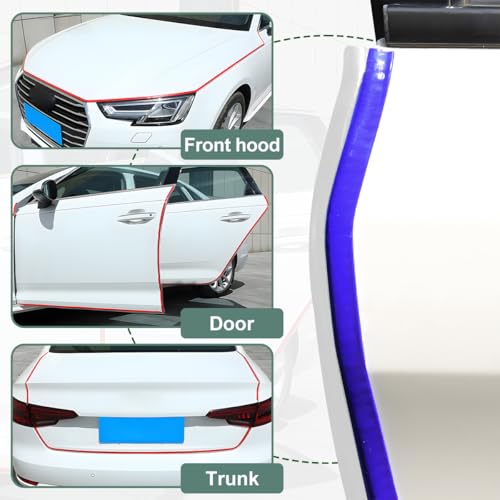 Image of Osilly Car Door Protector Edge Guards, 33Ft Anti Collision U Shaped Automobile Door Seal Protector, No Glue Vehicle Exterior Edge Trim Protective Strip Accessories, Universal Fit (Blue)