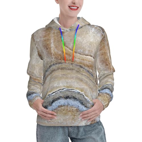 Sweat à capuche tendance imprimé bleu pâle Onyx Stone pour vos journées d'automne