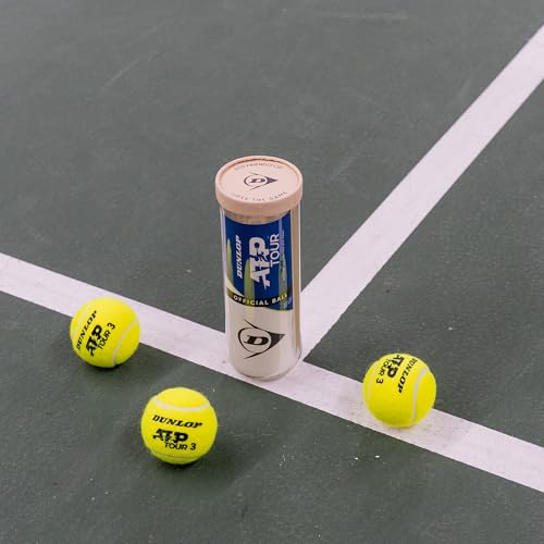 Dunlop Piłka tenisowa ATP Tour – do piasku, twardego podłoża i trawnika (3 piłki)