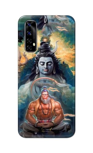 Image of Plastic Printfidaa Printed Hard Back Cover Case For Realme Narzo 20 Pro | Realme 7 | Realme Narzo 30 4G Back Cover (Lord Shiva And Hanuma) -112, Multicolor