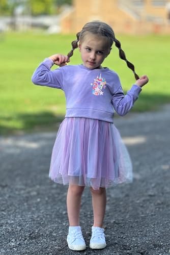 Image of Arshiner Toddler Girl Clothes Long Sleeve Pullover Sweatshirt and Tutu Skirt 2 Piece Outfits Kids Clothing Set Party Dress