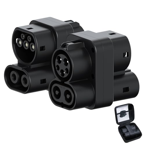 AFYEEV CCS1 to CCS2 Adapter EV Charger Adpater DC 1000V 250A and AC 32A EV Charger Connector Adaptador CCS1 a CCS2 Type 1 to Type 2 Adapter SAE j1772 to IEC 62196 with Bag Easy to Carry