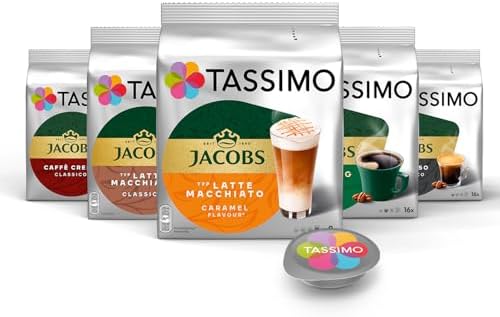 Tassimo Kapseln Probierbox, Vielfaltspaket, 64 Pads, 5 Sorten