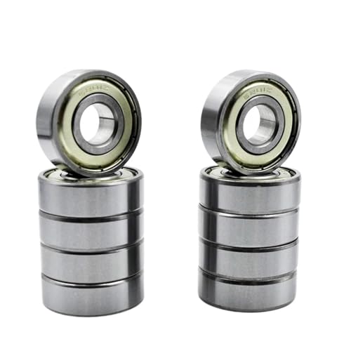 10 Pieces 6201 2 ZZ 12 * 32 * 10 mm Chromium Steel deep Groove Ball Bearing 2Z DDU Miniature Bearing(6201 ZZ Normal)
