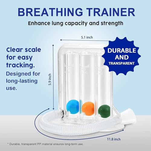 Image of Aika 3 Ball Spirometer Lung Exerciser | Incentive Spirometer for Adults | Breathing Exercise Machine for Lung Capacity | Respirometer for Deep Breathing, COPD, Recovery & Respiratory Training