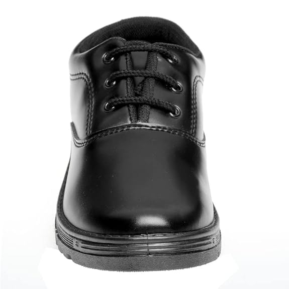 Image of Kids School Uniform Shoes, Memory Foam Cushion, Black Lace-up, Lightweight