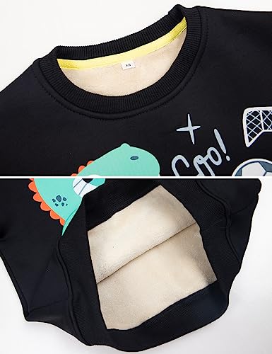 Image of Girls Sweatshirt Kids Fleece Lined Sweatshirts Winter Warm Sherpa Crewneck Pullover