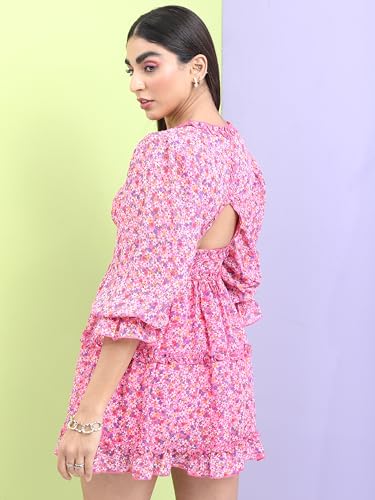 Image of Tokyo Talkies Women's Three-Quarter Sleeves Sweet Heart Neck Printed Dresses | Stylish Dresses | Casual Dresses