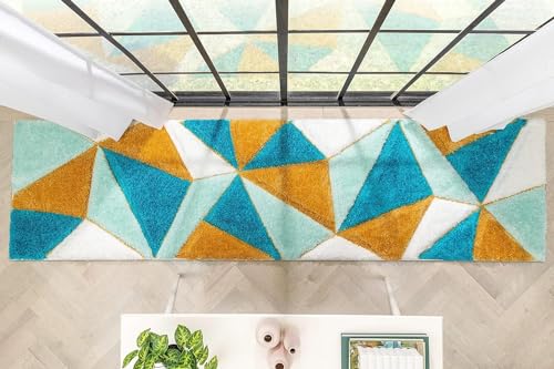 Image of SAGON Anti-Skid Shaggy Carpet Rug for Home | Ultra-Soft Plush Floor Mat for Living Room & Bedroom | Non-Slip, High-Density, Cozy Luxury Decor| 2 x 5 Feet Turquoise - T